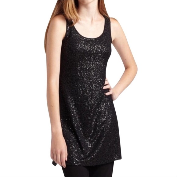 Eileen Fisher 100% Silk Sequin Mini Dress - Picture 1 of 6